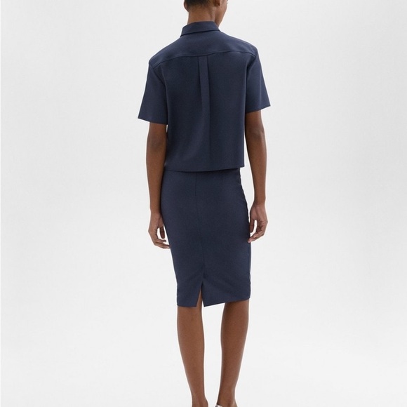 Theory Navy Blue Good Wool Stretch Skirt – Size 6 - Picture 3 of 8